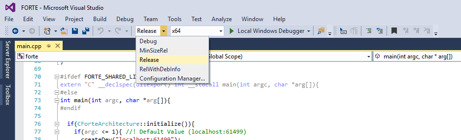 Release Mode of Visual Studio