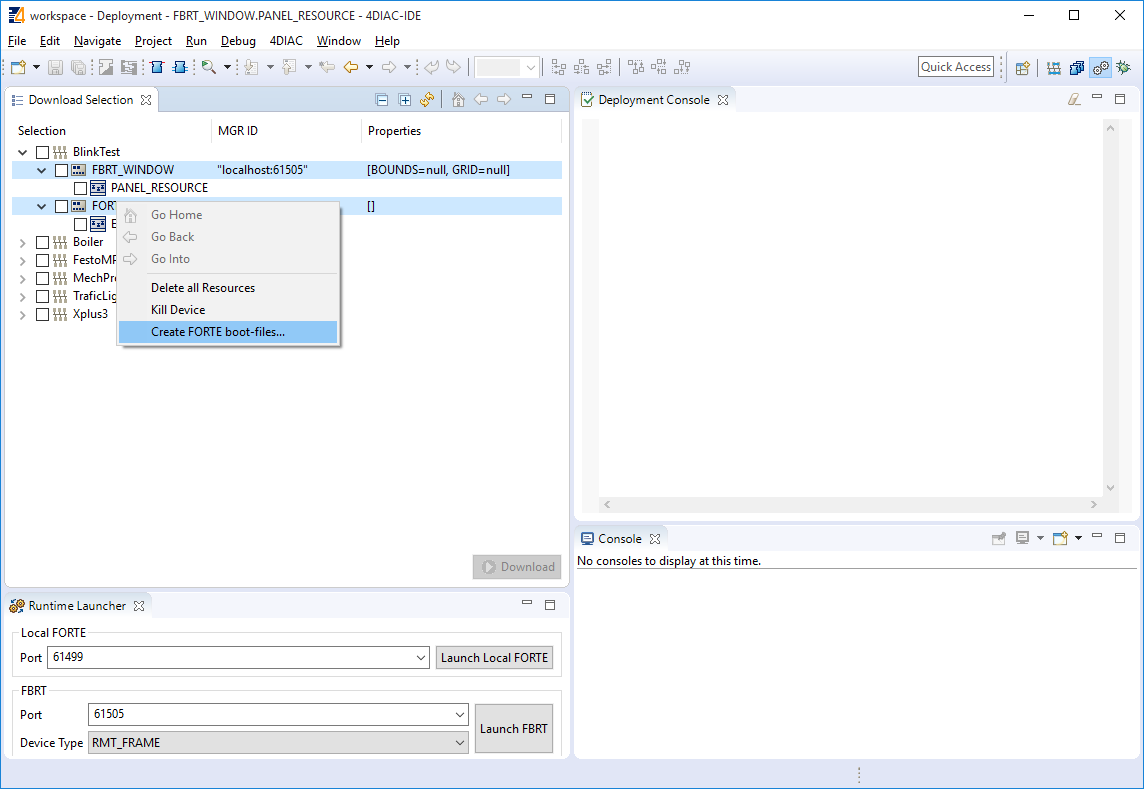 Create Boot-file context menu