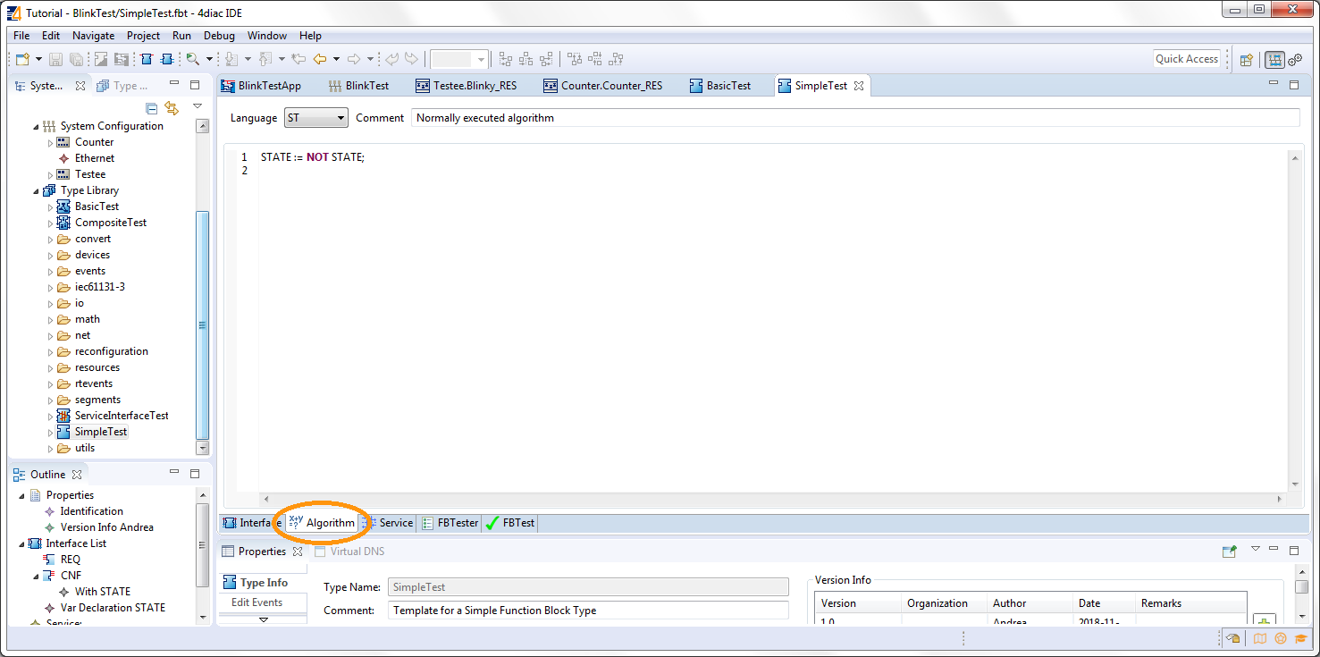 Simple FB Algorithm example