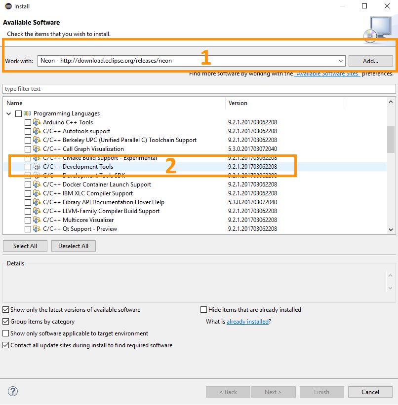 Install new software in Eclipse