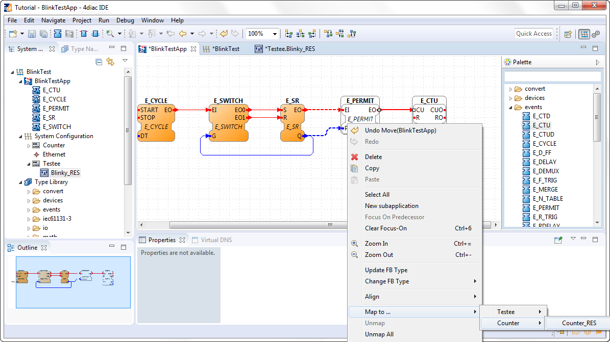 Mapping of Function Block Instances within the Application Editor