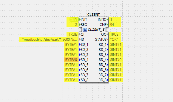 modbus with 8Q set