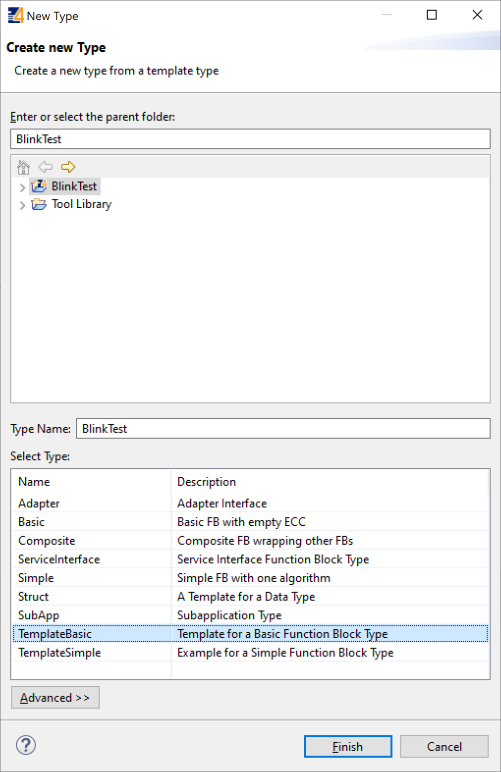New Type Wizard - Create a Basic Function Block