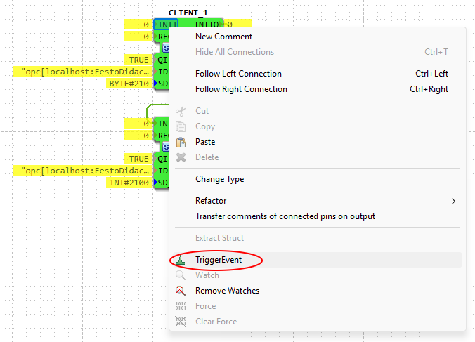 4diac IDE Trigger OPC event