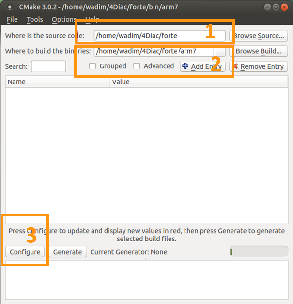 Selecting folders in CMake