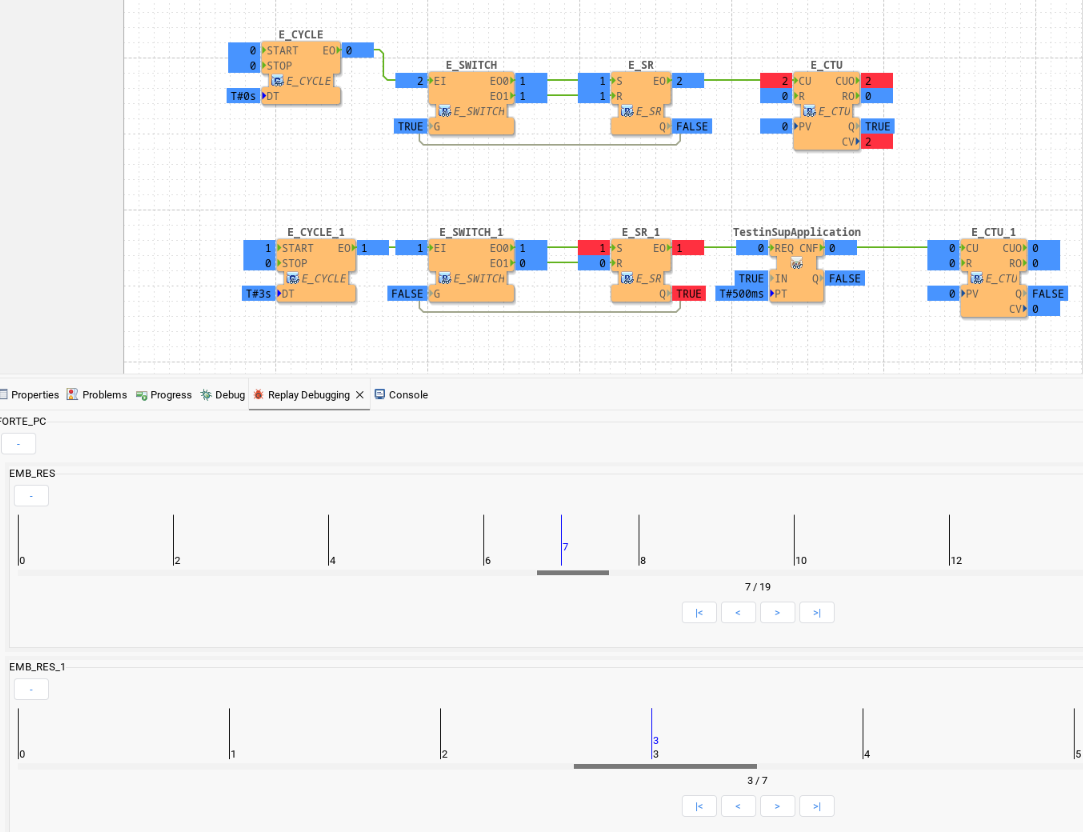 View of an application being replayed